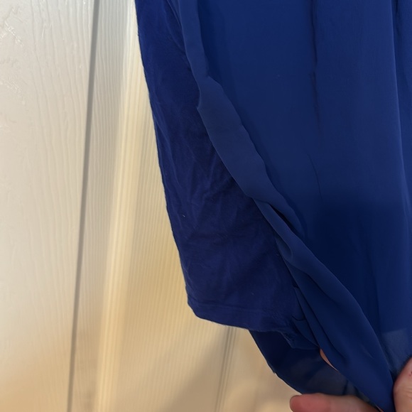 New York & company cobalt blue dress shirt size xtra small - Picture 6 of 7